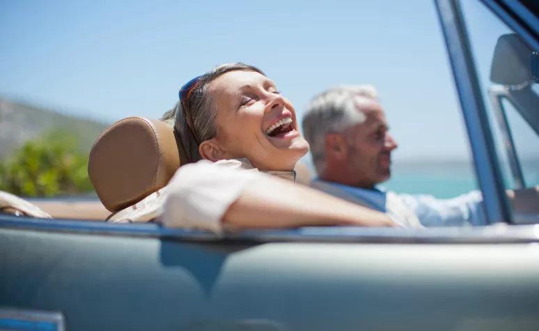 A husband and wife enjoy the outdoors with a newly-determined financial strategy in place. A husband and wife enjoy the outdoors with a newly-determined financial strategy in place.